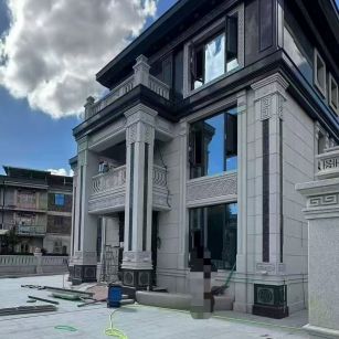 南昌 别墅干挂，芝麻白与芝麻黑完美配合