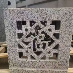 南昌 芝麻白花岗岩镂空雕花灯笼